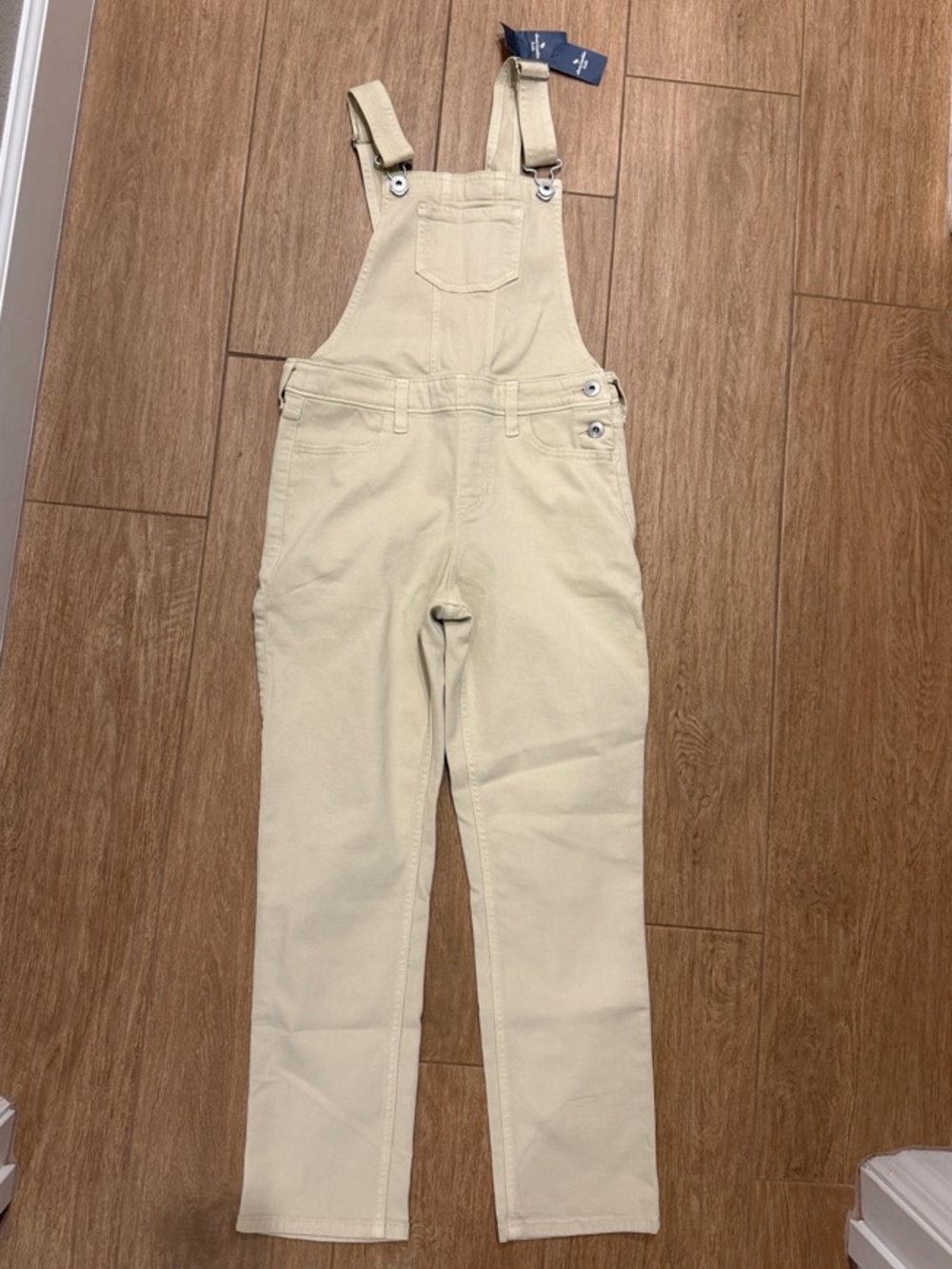 abercrombie kids Cream Overalls Jumpsuit